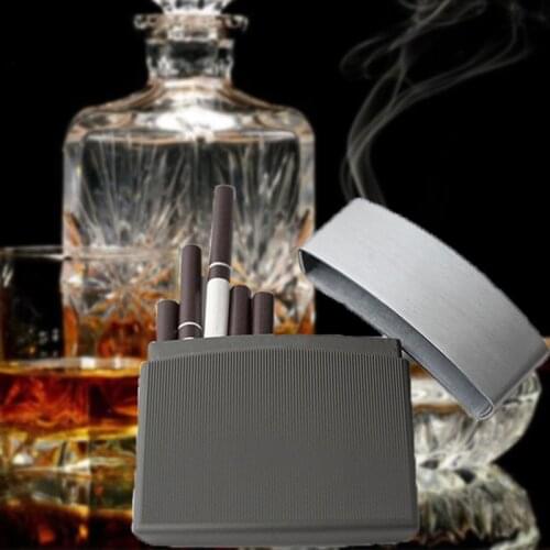 Business Slim Black Cigarette Case Case Box Pocket Scale Smoking Metal Automatic Cigarette Box 10 Cigarettes