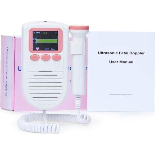 Fetal Doppler Baby Heart Monitor Pregnant FHR Alarm Ultrasound Baby Heart Beat Alarm LCD 2.0 Mhz Probe FDA CE ISO free ship