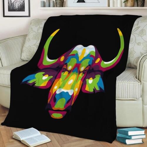 Africa Buffalo Flannel Throw Blanket 3D Printed Keep Warm Sofa Child Blanket Home Decor Textiles Dream Family Gift