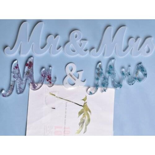 Crystal Epoxy Resin Mold MR&MRS Words Listed Casting Silicone Mould DIY Crafts Hanging Pendant Making Tools Dropship New