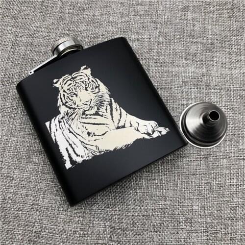 Personalized Customization Tiger Lion Wolf Dragon Russian Hip Flasks 6 Oz 170ml 304 Stainless Steel Alcohol Whiekey Vodka Flasks