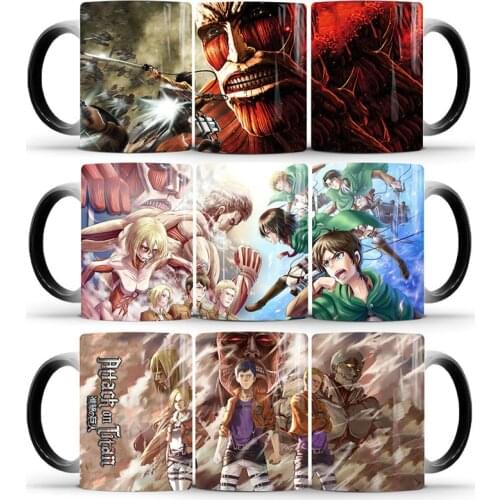 Anime Attack on Titan Color Changing Coffee Mug Cup Magic Ceramic Cups Tea Milk Cups Coffee Mugs Drinkware