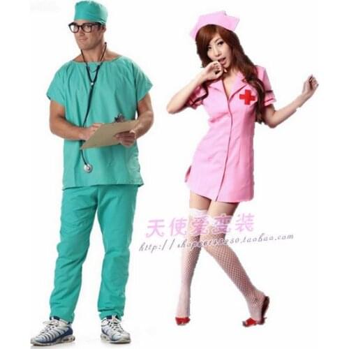 Halloween sweethearts outfit male and female doctor nurse outfit COSPLAY nightclubs uniform temptation film costume