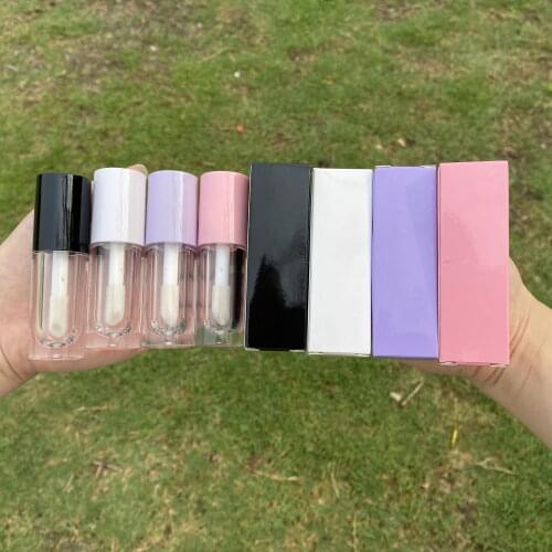 10/30/50/100pcs round clear cute refillable bottles lip gloss tubes bulk empty pink white lipgloss packaging big wand brush box