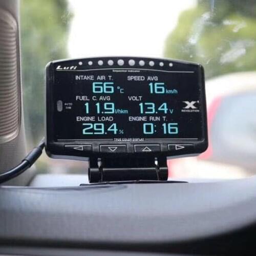 Lufi X1 OBD2 Car Head Up Display digital Turbo boost Water Oil Temperature pressure Gauge for Speed Afr RPM Fuel EXT smart Meter