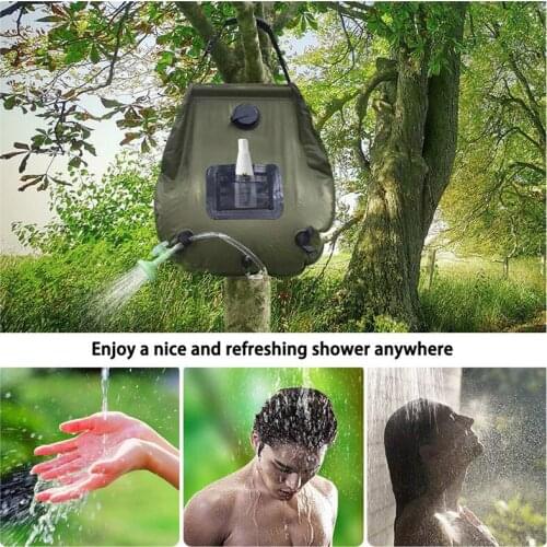 Water Bags Outdoor Camping Shower Bag Solar Heating Portable Folding Hiking Climbing Bath Equipment Switchable Shower Head