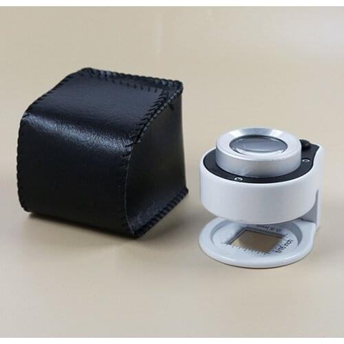 Desk Stand Optical Glass Linen Tester Lighted Magnifier Jewel Identify Scale Magnifying Glass with LED Lamp Scaled Loupe 15x