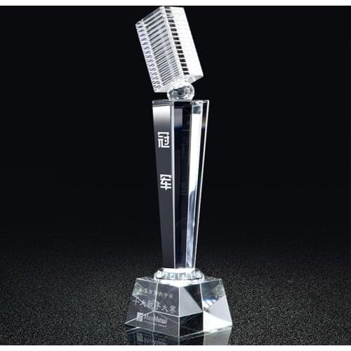 Fancy Crystal Music Voice Cup Microphone Award Trophy Crystal Singing Souvenir Gifts