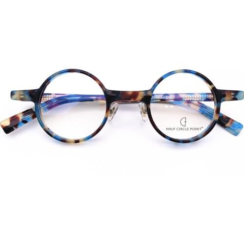 Belight Optical Green Fancy Mini Round shape Men Women Vintage Retro Design Acetate spectacle frame precription lens 238-1