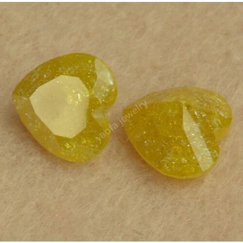 Wholesale 2*2~15*15mm Dyed Ice Zircon Stone A5 Golden Yellow Color Heart Cut CZ Loose Cubic Zirconia Synthesis Gems For Jewelry
