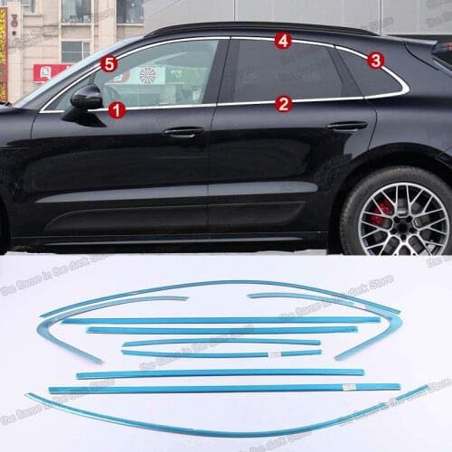 Lsrtw2017 304 Stainless Steel Car Window Chrome Post Trims for Porsche Macan 2014 2015 2016 2017 2018 Accessories Auto