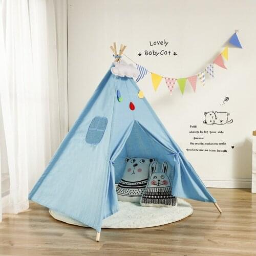 Protable Indian Childrens Tent Kids Large Tipi Teepee Kids Tent Childrens House Cotton Carva Indoor Playhouse 1.35/1.6/1.8M