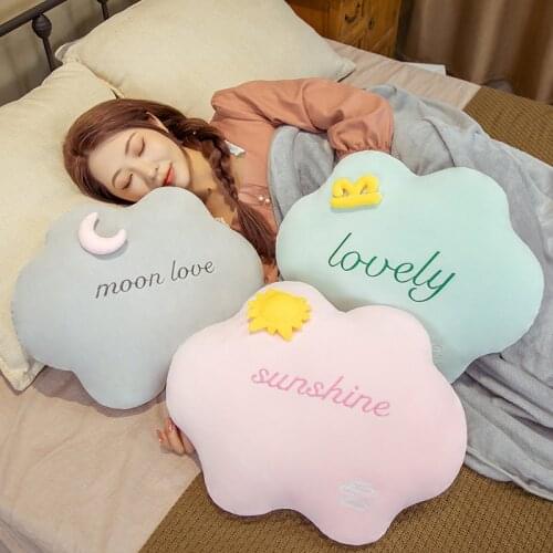3 IN 1 Plush Sky Pillows with Blanket Decorative Moon Star Cloud Sun Shaped Pillow Room Chair Sofa Decor Seat Cushion Nap Pillow