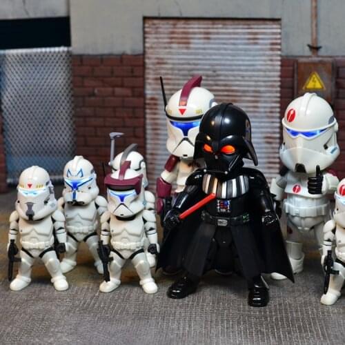 Genuine Hasbro Star Wars Glowing Black Warrior White Soldier Imperial Stormtrooper Glowing Car Model Joint Movable Figure Model