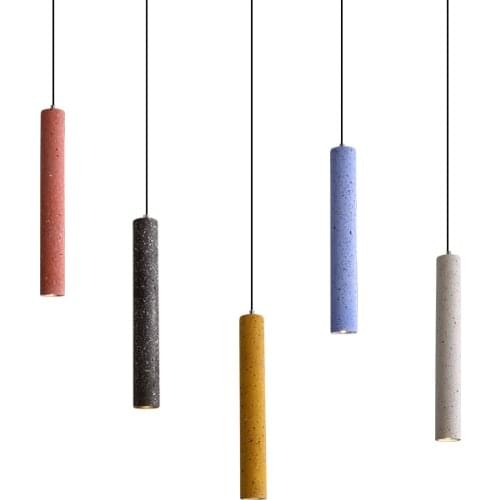 Industrial Colorful Cement Terrazzo Pendant Lights Art Decor Home Minimalist Modern Hanging Lamp Restaurant Dining Room Cafe