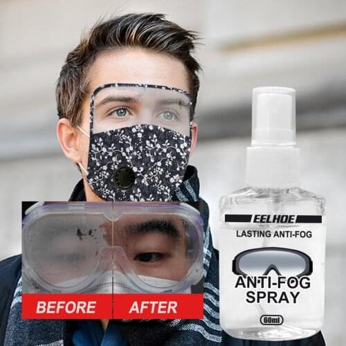 60ml Anti Fog Spray Eyeglass Lens Defogger Glasses Safety Goggles Ski And Dive Masks Swim Goggles Cleaner Lens Cleaner #E