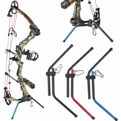 Archery Compound Bow Kick Stand For Target Lightweight Bow stand Metal Hunting Bow Holder