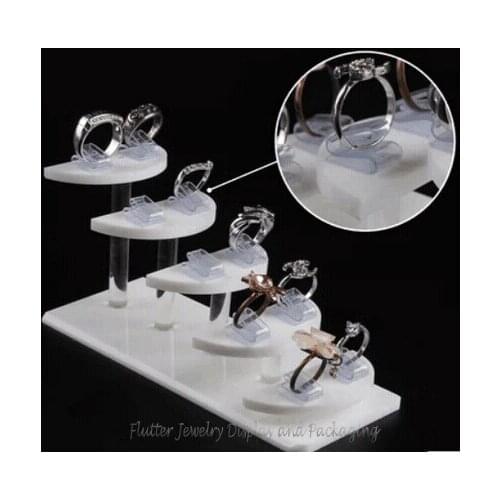 Newest 5-Layer Acrylic Ring Display Stand Ring Holder Jewelry Showing Rack Shelf Props Ring Display Showcase