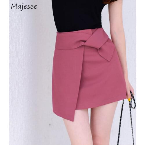 Skirts Women Asymmetrical Mini Sexy Ladies Clothes Solid Party Loose Casual All-match Simple Fashion Elegant Korean Style Retro