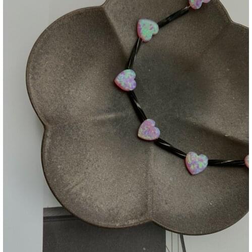 1pcs opal heart shape smooth-surface 8X8mm