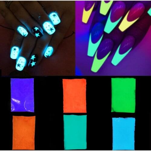 10/30g Colorful Luminous Powder Fluorescent Glitter Glow Pigment Glow In The Dark For DIY Craft Nail Art Decor Neon Phosphor
