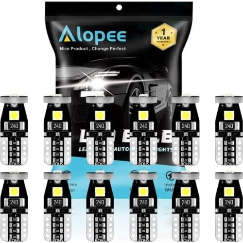 12-Pack 194 W5W T10 168 2825 3 SMD White LED Light Bulb Canbus Error Free for Car Dome Map Door Courtesy License Plate Light 12V