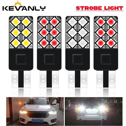2PCS Canbus Flash Strobe W5W T10 LED 3030 12SMD Car Parking light Wedge Clearance Lights No Error 12V Reading light