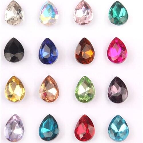 30pcs Glass Crystal Rhinestones 3D Water Drop Stones Nail Art Decoration Strass Polishing Charm Design Accessories Jewelry