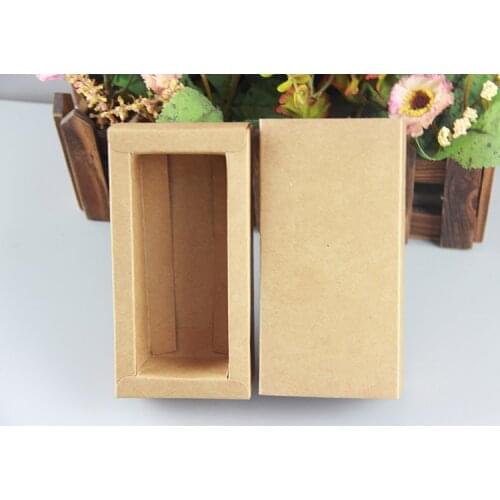 300pcs Kraft Drawer paper Box for Gift\Handmade Soap\Crafts\Jewelry\Macarons Packing Brown Paper Boxes inner size 9*6*4