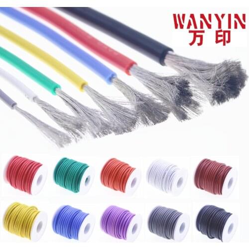 50 meters/10 meters high qualityHeat-resistant cable wire Soft silicone wire12awg 13 14 15 16 17 18 20 22AWG free delivery