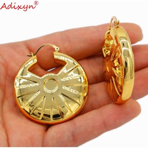 Adixyn Fashion Hoop Earrings for Women Nigeria/African/Middle East Birthday Party Accessories N032310