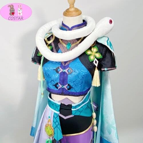 Anime! Genshin Impact BaiShu Liyue Game Suit Gorgeous Uniform Cosplay Costume Halloween Carnival Party Outfit For Women 2021 NEW