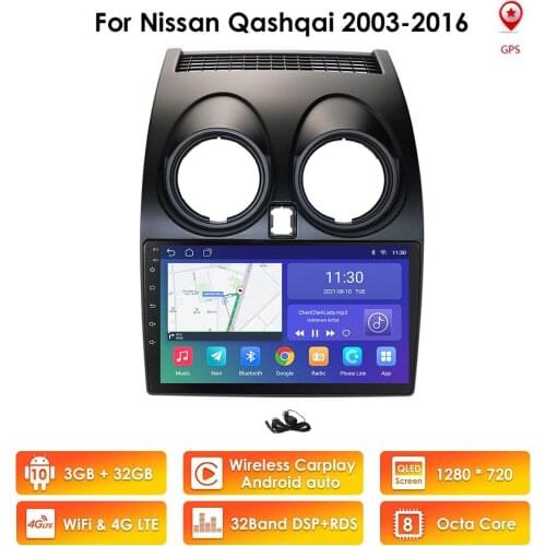 2 Din Android 10 Car Radio Video Player GPS for Nissan Qashqai J10 2006 2007 2008 2009-2013 2012 AutoRadio Multimedia Navigation