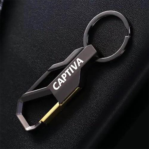 For Chevrolet captiva New laser engraving style car logo Keychain Metal Alloy Buckle Waist Car Key Chain Key Chain accessories