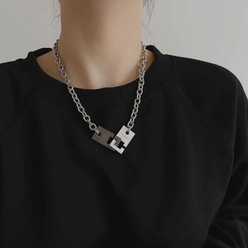 2021 New Ins Tide Hip Hop Exaggerated Thick Chains for Women Girl Design Sense Sweater Accessories Female Clavicle Chain Jewelry
