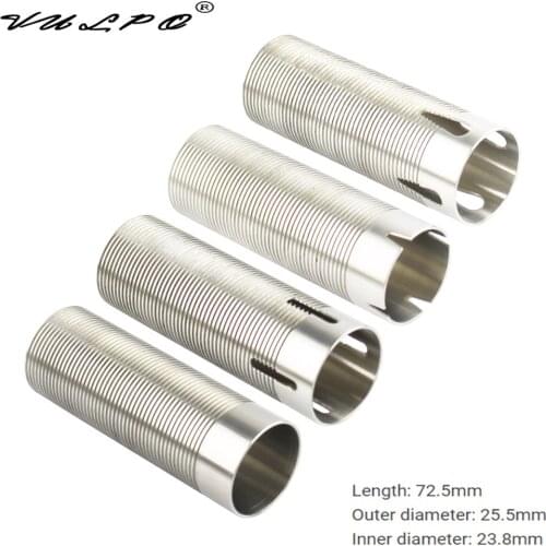 VULPO Stainless Steel Threaded Heat Dissipation Cylinder For AEG Airsoft Gearbox V.2/3