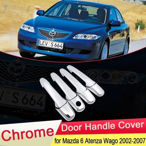 For Mazda 6 Atenza Wago 2002 2003 2004 2005 2006 2007 Chrome Door Handle Cover Exterior Trim Catch Car Cap Stickers Accessories
