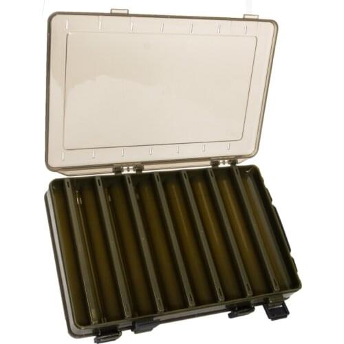 16 grid double-sided fishing tackle box visible hard plastic transparent bait hook fish hook accessory storage box