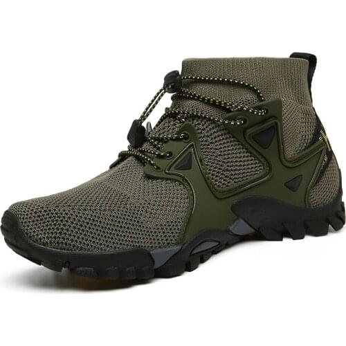 Breathable high-top outdoor hiking shoes mens large size 47 mesh sports climbing amphibious river upstream trekking shoes H187