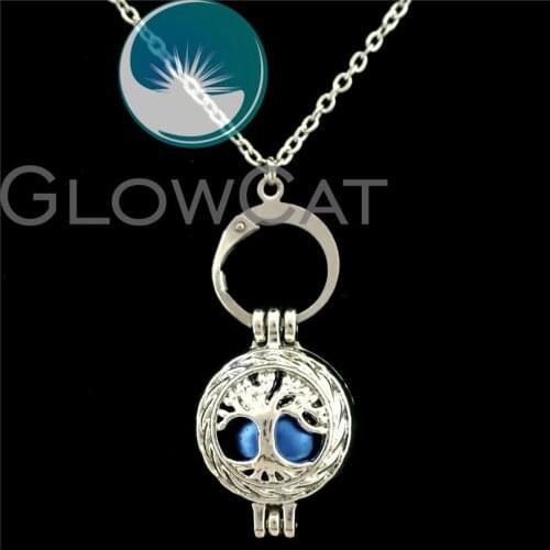 E23 Plant Tree Beads Cage Essential Oil Diffuser Cage Locket Pendant Necklace Making Aroma Perfume Jewelry