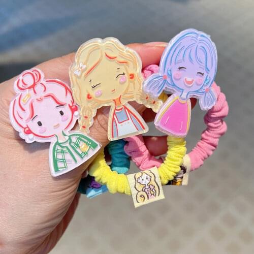 Shiny Colorful Flower Elastic Hair Bands Korea Hair Accessories Rubber Band Star Ball Gum For Hair Ties Scrunchies