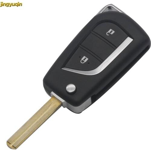 Jingyuqin 2/3 Buttons Flip Folding Remote Car Key Case Shell Fob Blank For Toyota Corolla EX New VIOS Toy43 Toy48 Uncut Blade