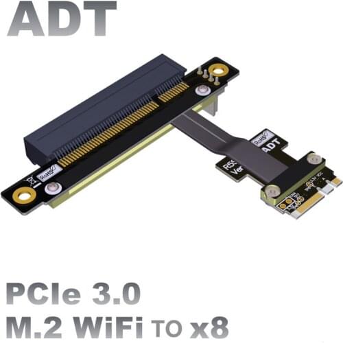 M.2 Key A.E WiFi Interface Riser Extender Adapter Cable to PCIE x8 Gen 3.0 8G/bps Cable for PCI E 3.0 8x SSD