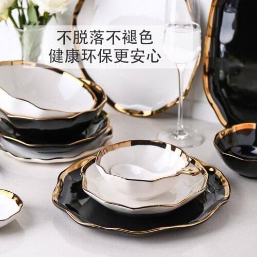 Creative Phnom Penh Ceramic Tableware Bowl Plate Household Rice Salad Vegetable Shallow Flavored