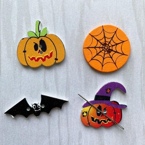 Magnetic Needle Minder Halloween Pumpkin Spiderweb for Cross Stitch Embroidery, Needlework