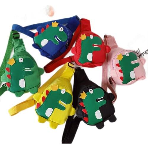 Cute Cartoon Toddler Baby Harness Outdoor Travel Backpack Childrens Bags Unisex Cross-body Handsome Dinosaur Chest Bag