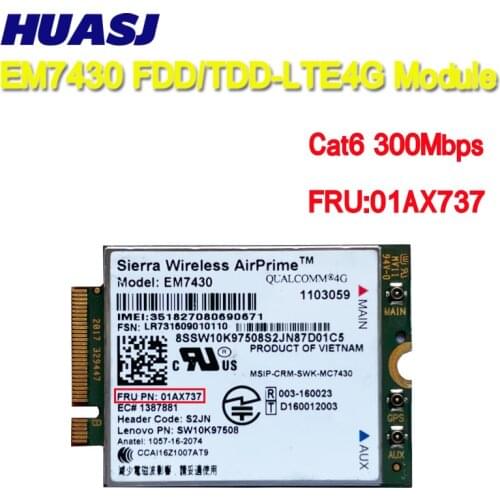 Sierra EM7430 FDD/TDD-LTE 4G Module for Thinkpad X270 X1 Carbon Fiber 5th Generation (20HQ, 20HR) X1 YOGA X1 Tablet Gen 2
