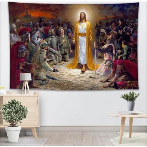 New Jesus Tapestry Wall Hanging Home Decor Fashion Colorful Decor Printed Tapestry Bedroom Carpet Bed Sheets 0511