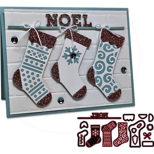 New Arrival 17Pcslot Christmas Stockings Metal Cutting Dies Embossing Stencil Scrapbooking Template Punch Crafts