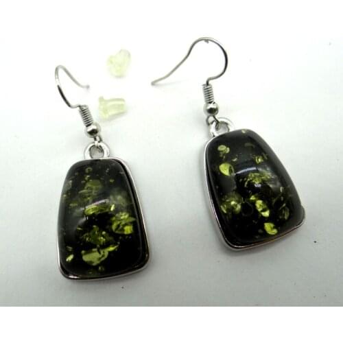 Wholesale Natural Precious Modernist Water drop TEARDROP GOLDEN HONEY PRESSED AMBERS Jewelry making earring Q5